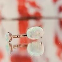 Piercing  Ombelico Titanio Pietra Opale bianco