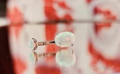 Piercing  Ombelico Titanio Pietra Opale bianco