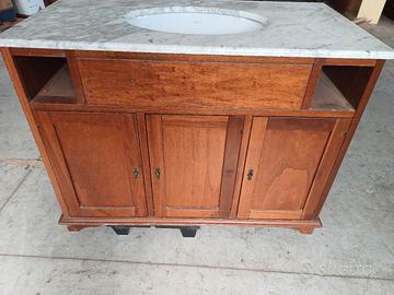 mobiletto , piano in marmo, lavandino