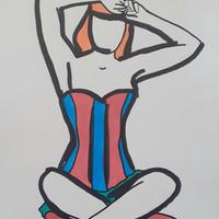 Marco Lodola, Ragazza in spiaggia 42x30