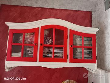 pensile mobile vetrinetta in legno 