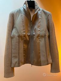 Brunello Cucinelli Cardigan cachemire/raso/pelle