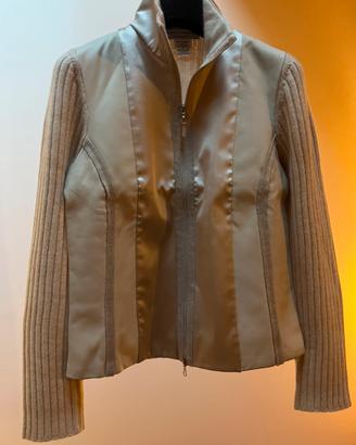 Brunello Cucinelli Cardigan cachemire/raso/pelle