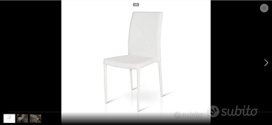 2 Sedie in ecopelle bianche nuove importazione