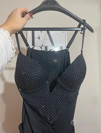 Body nero con glitter