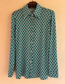 Camicia donna viscosa tg m petrolio disegno