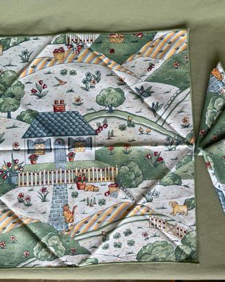 Set tovagliette e tovaglioli bassetti