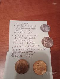 Lotto di monete della Slovenia.

- KM 3: 50 Stotin