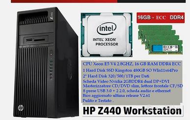 Workstation PC HP Z440 E5 Xeon 16GB SSD+HDD