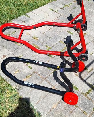 Coppia Cavalletti Alza Moto Anteriore e Posteriore