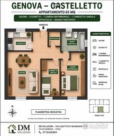Castelletto trilocale arredato e ristrutturato