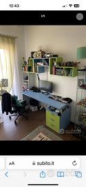 Cameretta completa con scrivania e armadio