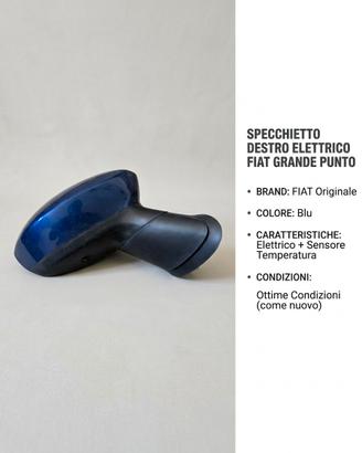Specchietto destro Fiat Grande Punto blu