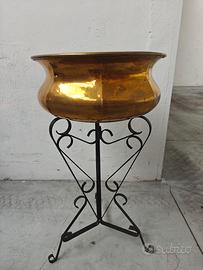 Coppia Portavasi in Ottone Vintage – Con Piantana 