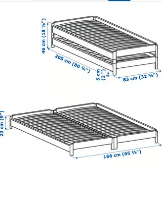 LETTO SINGOLO IMPILABILE CON MATERASSO