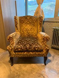 Poltrona Vintage in Velluto Damascato anni 50/60