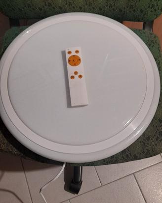 plafoniera led 3 colori calda fredda con telecoman
