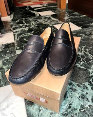 Scarpe mocassini Vergelio in pelle nera numero 42