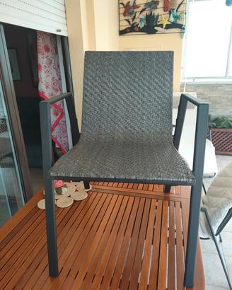 Sedie da giardino in alluminio colore grigio. Impi