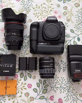 Canon 5D mark II + 24-105mm + speedlite