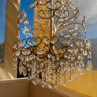 Lampadario a gocce bagnato in oro