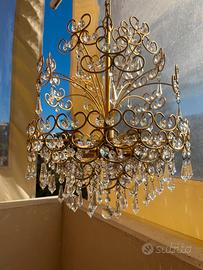 Lampadario a gocce bagnato in oro