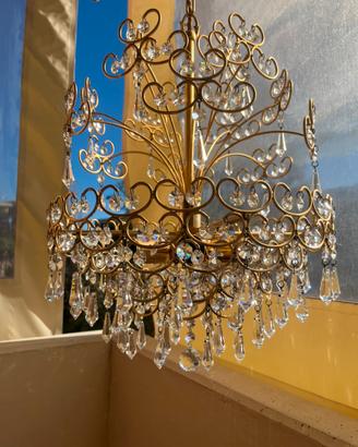 Lampadario a gocce bagnato in oro