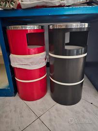 POSACENERE a colonna da con cestino in plastica  
