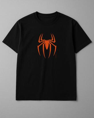 maglietta nera spiderman
