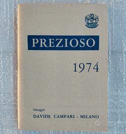 Calendarietto Agenda Prezioso 1974 Campari Milano