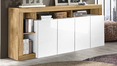 mobileAmburgo Madia 4 ante battenti bianco lucido,