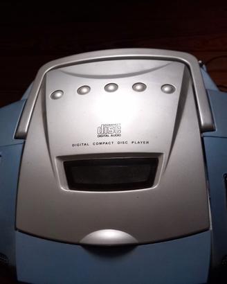 Televisore portatile vintage B/N con radio e CD