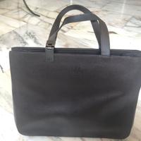 Borsa originale Ferrè in vera pelle marrone scuro.