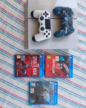 PlayStation 4 Bianca 500GB +2  Controller+3 Giochi