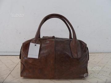 Borsa da donna "BAULETTO"e manici in pelle Marrone