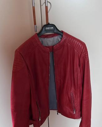 Giubbino  donna in pelle color Rosso Conbipel