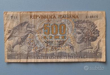 Biglietto di stato "Aretusa" da 500 lire anno 1966