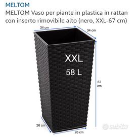 Vaso in plastica Rattan