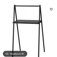 BJÖRKÅSEN Tavolo pieghevole, nero, 59x35 cm