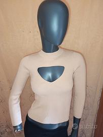 Maglia ZARA KNIT a costine con cut-out 