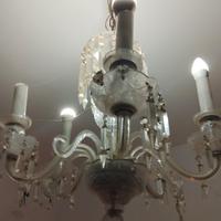 lampadario cristallo e argento 