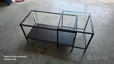 Set tavolini in vetro e metallo ikea