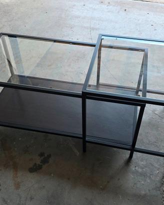 Set tavolini in vetro e metallo ikea