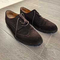 Scarpe donna stringate in camoscio, testa di moro