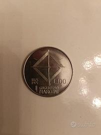 Moneta 100 lire Guglielmo Marconi 1974