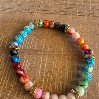 Bracciale colorato perle di vetro e strass