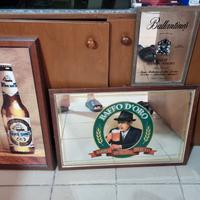 Lotto di 3 quadretti vintage da bar Whisky & Birra