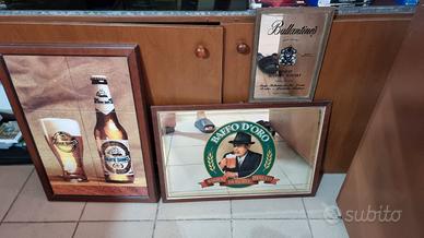 Lotto di 3 quadretti vintage da bar Whisky & Birra