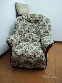 Poltrone bergere legno e tessuto goblin