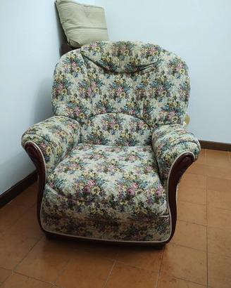 Poltrone bergere legno e tessuto goblin